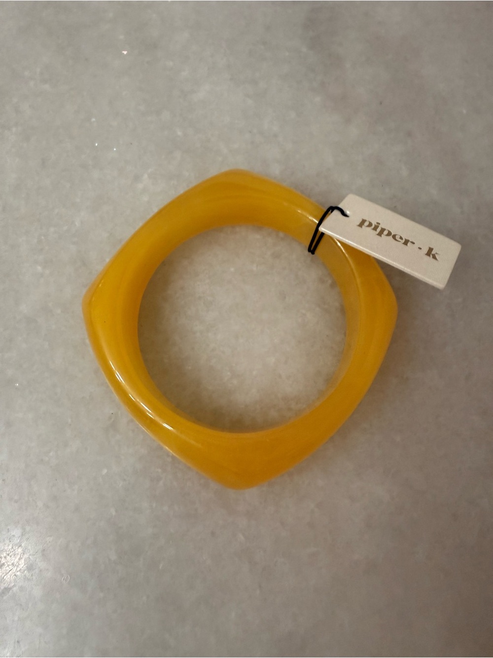 Yellow acrylic bangle piper k bracelet